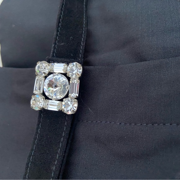 Dolce & Gabbana Black High Waist Diamanté Buckle Belt Button Wide Leg Pants! - Picture 8 of 13